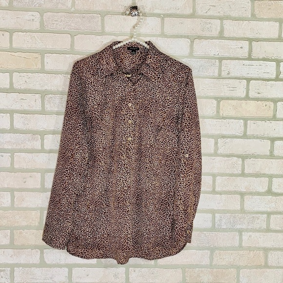 Ann Taylor Animal Print Long Sleeve Tunic … - Picture 2 of 9